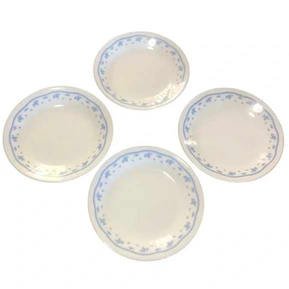 Vintage Morning Glory Pattern Set of (4) Corelle 6 3/4 Bread Plates lot #3