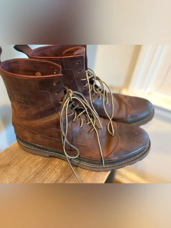 Sorel  madder Leather Mens Waterproof Work Boots size   11 wingtip