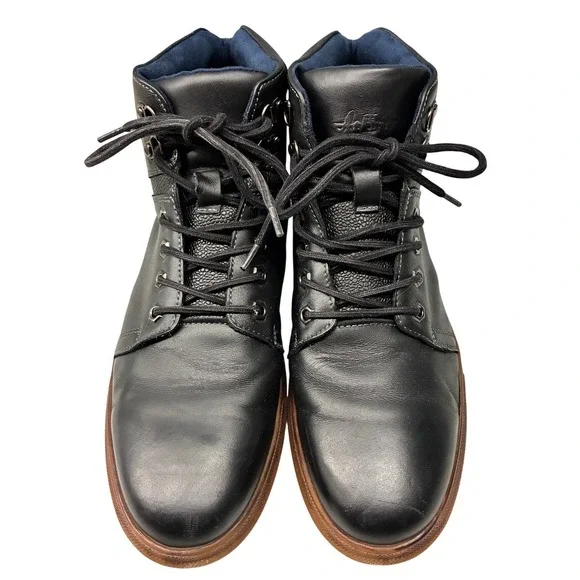Arkbird Chukka Boots Men's 10.5 Black Leather Mid Top Lace Up Casual Work