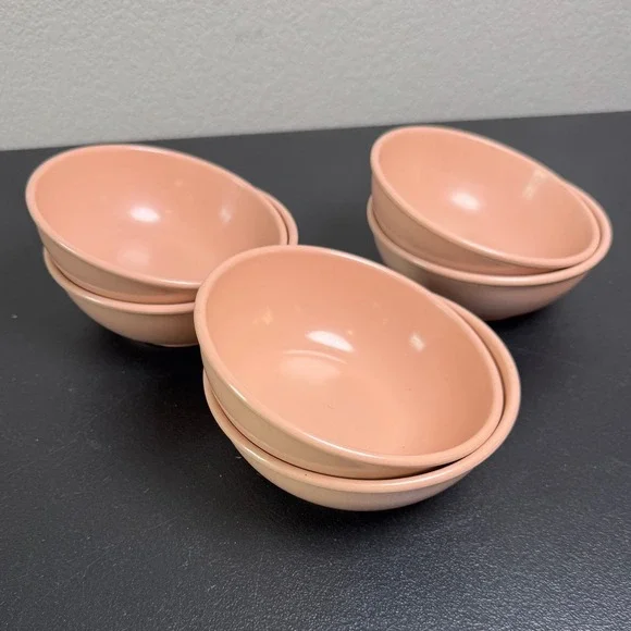 Vintage Dallas Ware B81 Peach Melamine Bowls Set of 6 MCM Melmac Made in USA #1