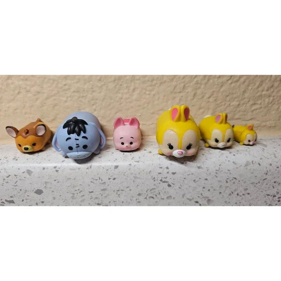 Disney Tsum Tsum Vinyl Figure Lot – Bambi, Eeyore, Piglet & Thumper (3 Sizes)