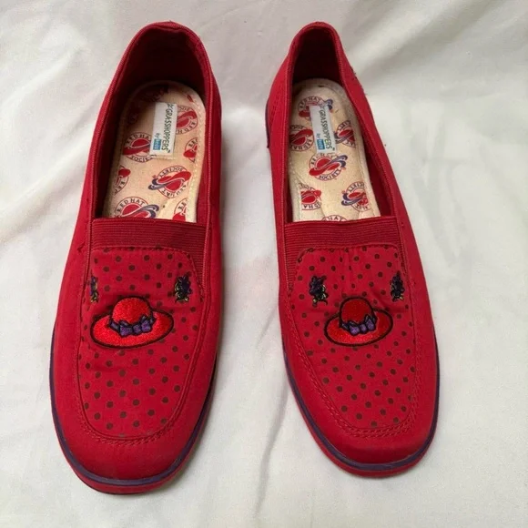 Keds Red‎ Embroidered Women's Flats