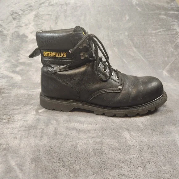 Caterpillar Boots Mens 13 Bkack Leather Second Shift Steel Toe Work P89135
