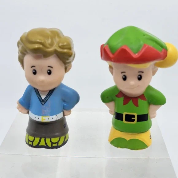 Fisher Price Little People ELF Santa's Helper & Dad Happy Sounds Home CHRISTMAS