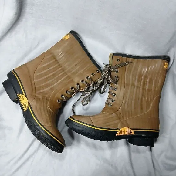 Weather Spirits Insulated Waterproof Boots Steel Shank Work Fishing Mens sz 9