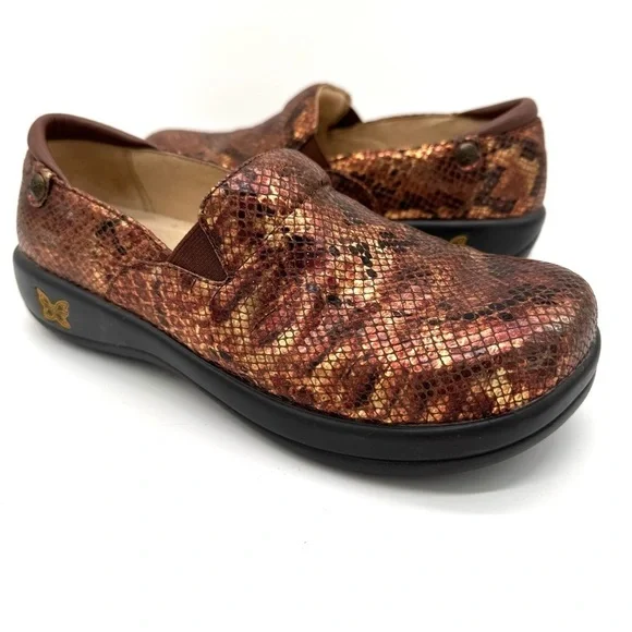 Alegria clogs Keli PRO Riches bronze copper snake size 9