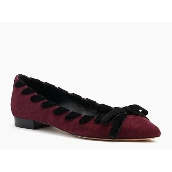 KATE SPADE KALANI Deep Cherry Burgundy Flat Shoes Women's US Size 8M