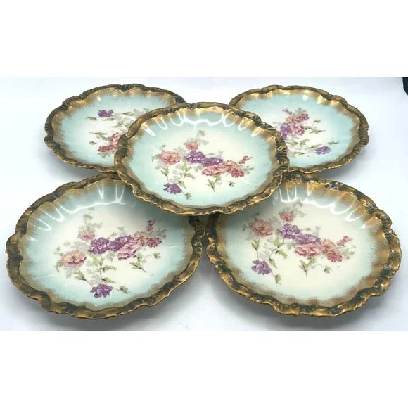 Set Of 5 Antique COIFFE Barny & Rigoni Limoges Plates 7