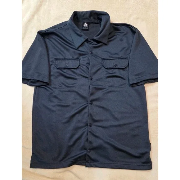 NIKE ACG MENS SHORT SLEEVE NAVY BLUE BUTTONDOWN SIZE MEDIUM