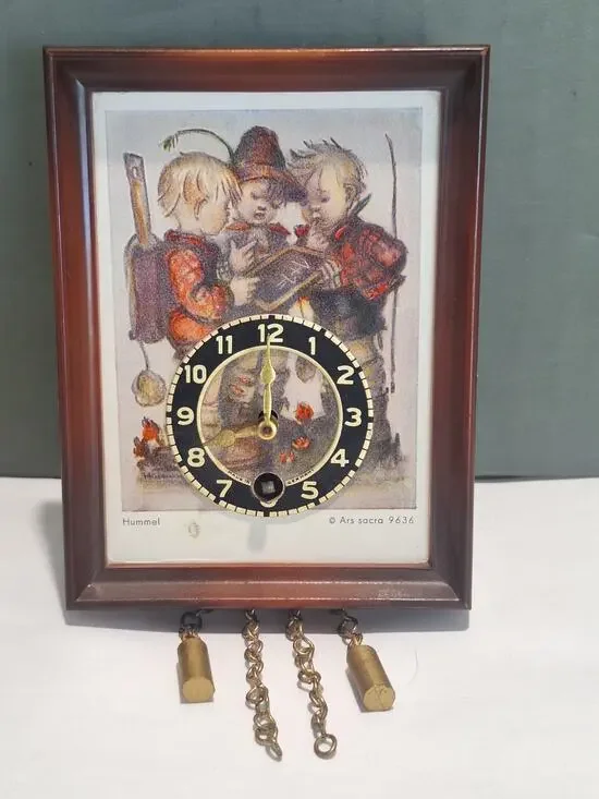 Hummel Ars Sacra 9636 Mechanical Wind Up Clock Germany Tested No Key - Pendulum