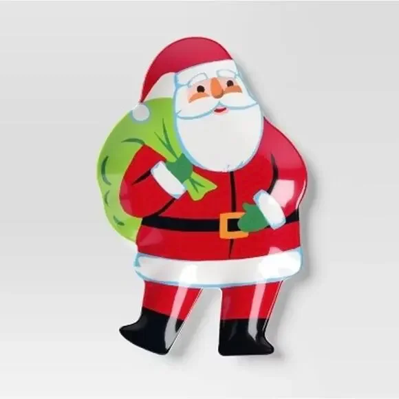 Wondershop Santa Cookie Plate 7.3” Red Melamine Christmas‎ BPA-Free NEW