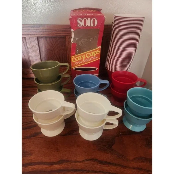 Vintage Solo Cozy Cups In Original Box 50 Cozy Cup‎ Refills 13 Cozy Cups