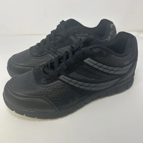safeTstep Expo Runner 8 Slip Resistant Shoe Men's 9.5 Black,‎ Comfort Insole