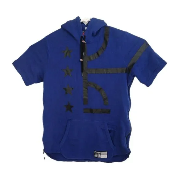 Nike Air Pivot V3‎ Short-Sleeved Hoodie Men's L Blue Side Zips Pullover