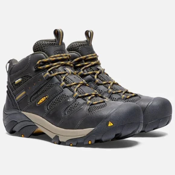 Keen Utility Lansing Mid Steel Toe Waterproof Raven Tawny Olive 1018079D Work
