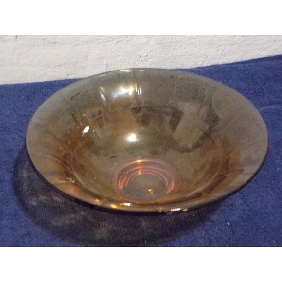 Vintage Indiana Glass Tiara Amber Serving Bowl