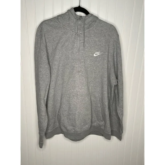 Men's Nike Gray Half-Zip Pullover Hoodie XXL