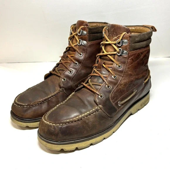 Sperry Men's‎ 11.5 Lug Chukka Boots Waterproof Leather Lace Up Brown Hiking Work