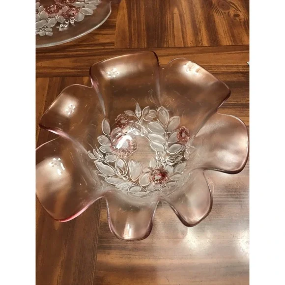 Vintage Mikasa Rosella Hostess Pink‎ Floral Petal Bowl