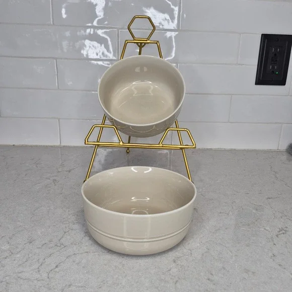 Crate & Barrel Cereal Bowl Aaron Probyn Set Of 2 Cream Stoneware  6