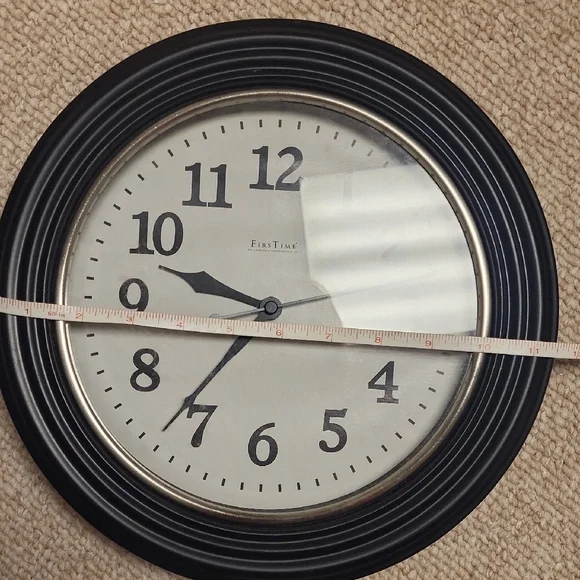 Firsttime Used Black Wall Clock 11.5