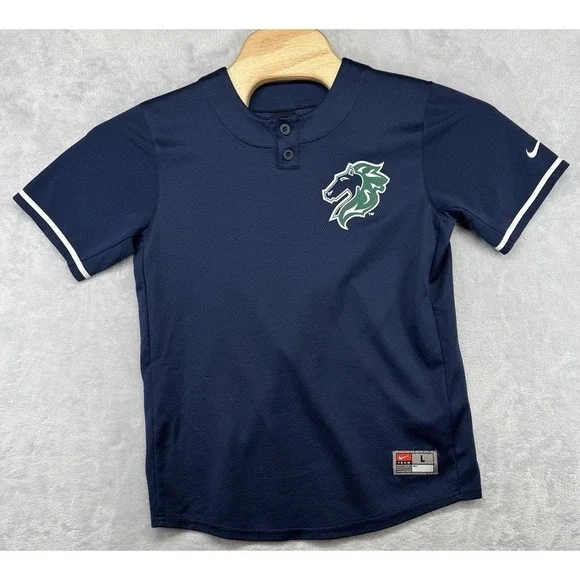Nike Team Charlotte Knights Baseball Jersey Blue Vintage Youth Large L READ