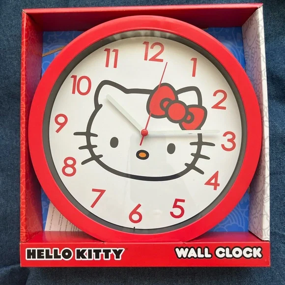 Sanrio Hello Kitty Red and White Wall Clock NIB NWT NEW