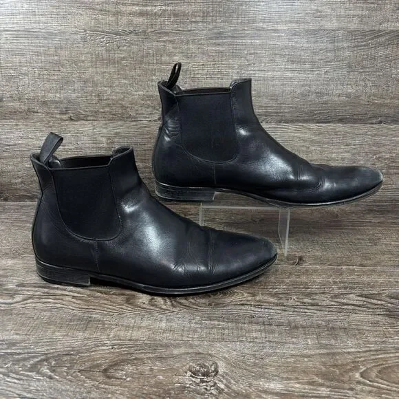 Suitsupply Chelsea Boots Men's 10.5 Black Leather Pull On Made Italy FW141150