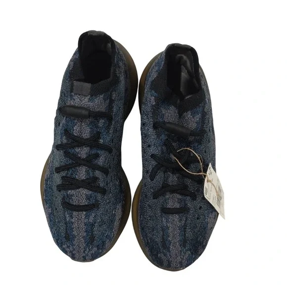 Yeezy Knit Boots‎ in Blue and Black with Brown Sole