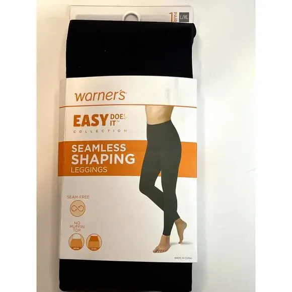 Warner’s Seamless Shaping Leggings S/M Black NIP No Muffin Top Retail $29.50