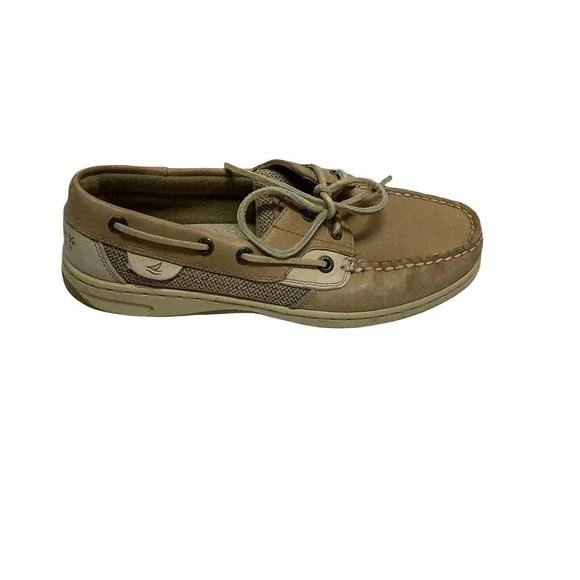 Sperry Top Sider Womens Bluefish 2 Eye Boat Shoes Size 6.5 Oat Linen 9276619