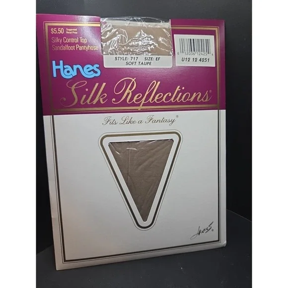 Hanes Silk Reflections‎ Pantyhose Size EF Style 717, Soft Taupe Control Top