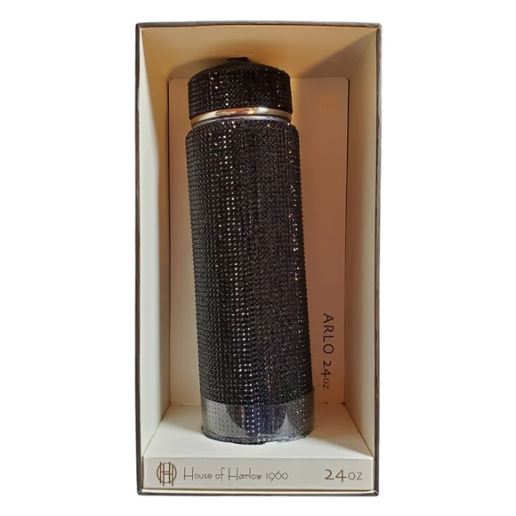 NIB RARE Black Rhinestone House of Harlow Arlo 24oz Tumbler