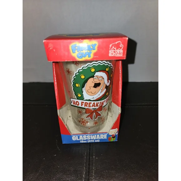 Family Guy‎ 16oz Glass Christmas Tumbler New “Ho Freakin Ho”
