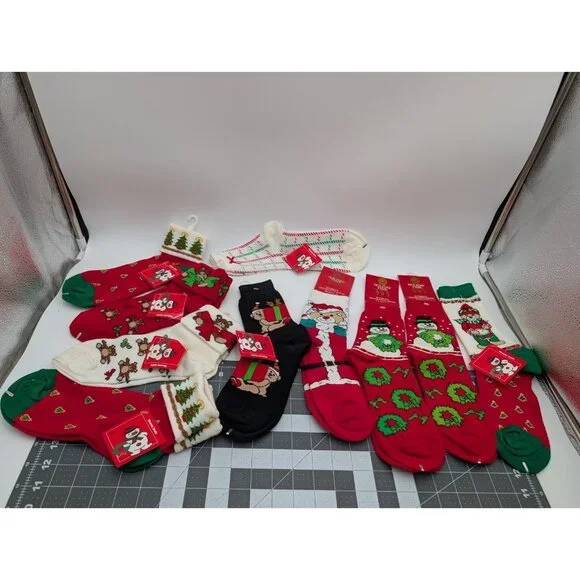 Walmart Target Womens Christmas Socks Lot‎ Vintage