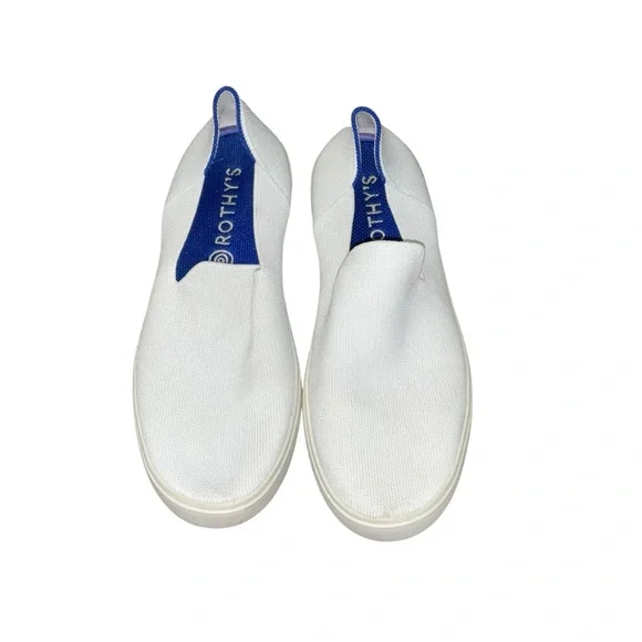 Rothy’s The Original Slip On Sneakers Women’s 8 White Knit Comfort Shoes