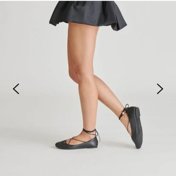 Rose Black Women's for love & lemons x dolce vita Ballet Flats boho fall 7 nwt