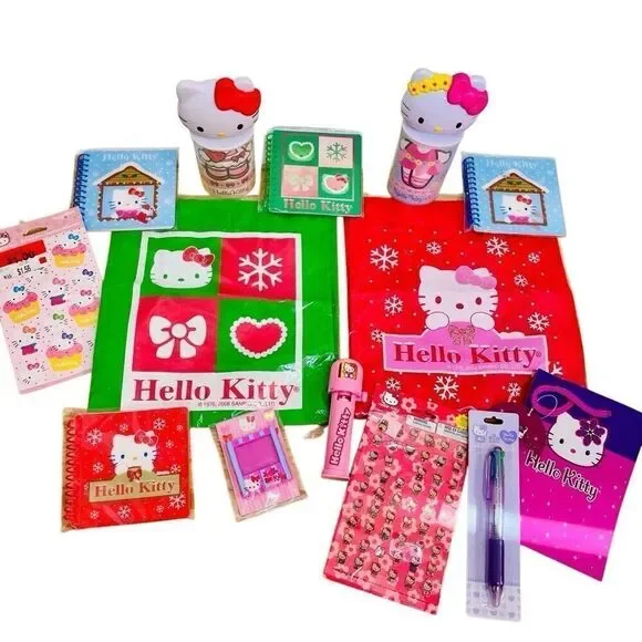 NEW Vintage Hello Kitty Sanrio Deadstock Large Lot Bags Pen Notebooks Sticker‎