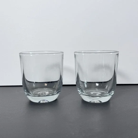 Set Of 2 Glasses With Pinwheel Poke Whiskey Double Old Fashion Barware Drinkware