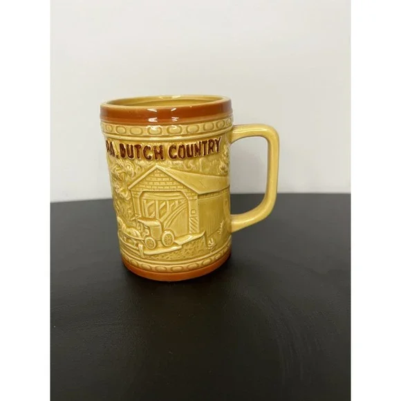 RARE PA Dutch Country Amish Beer Stein Mug‎ Vintage