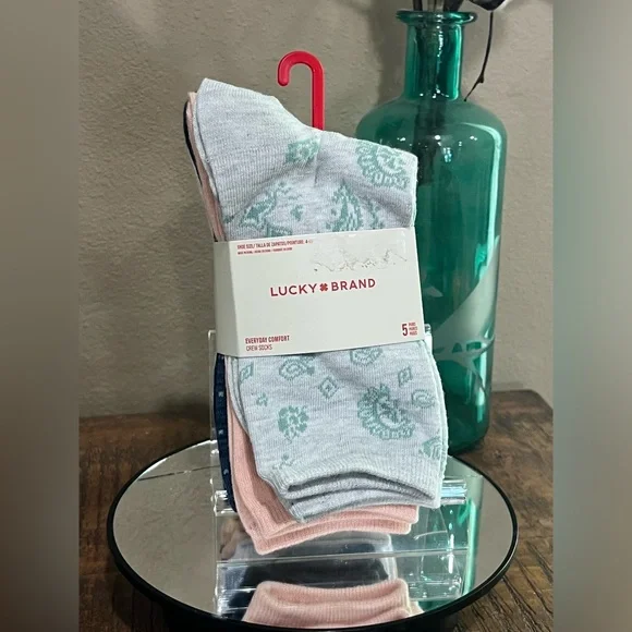 Lucky Brand 5-Pack Crew Socks, new!