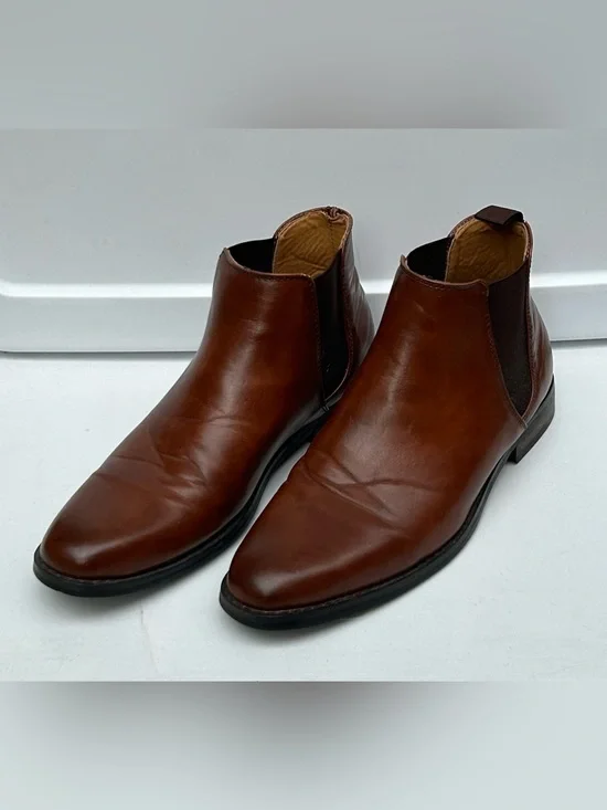 H/M Men's Brown Leather Chelsea-Style Chukka Boots