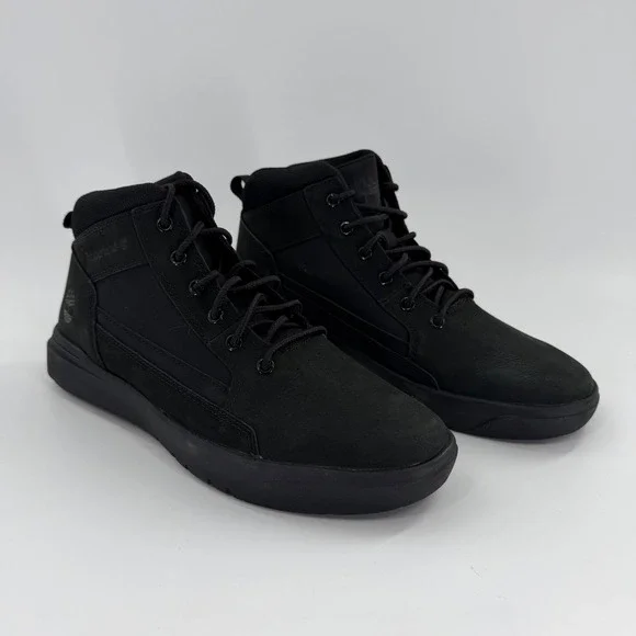 Timberland Davis Square Chukka‎ Boots Mens Black Nubuck Sneakers TB0A69V5EQ4