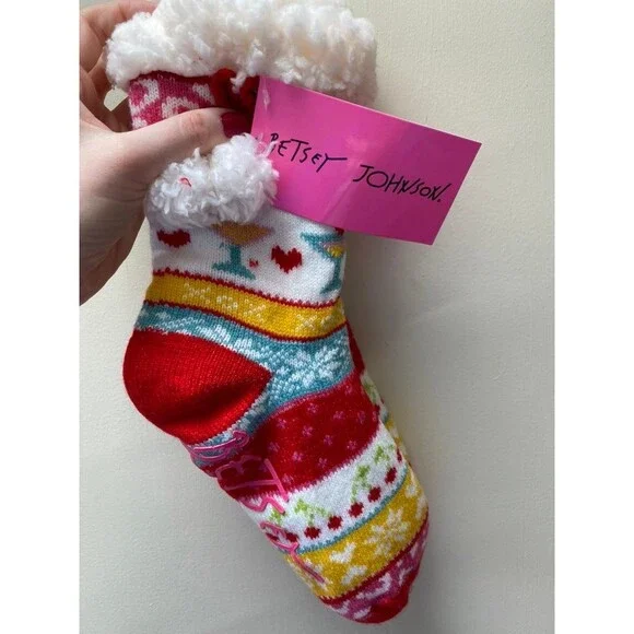Betsey Johnson Faux Fur Socks NWT