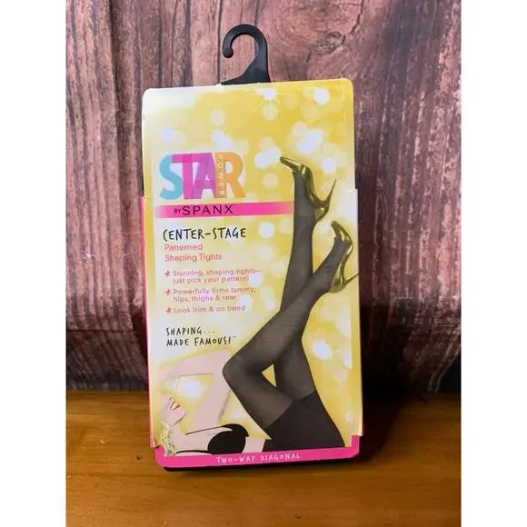 SPANX Star Power Shaping Tights Size B Black 2-Way Diagonal