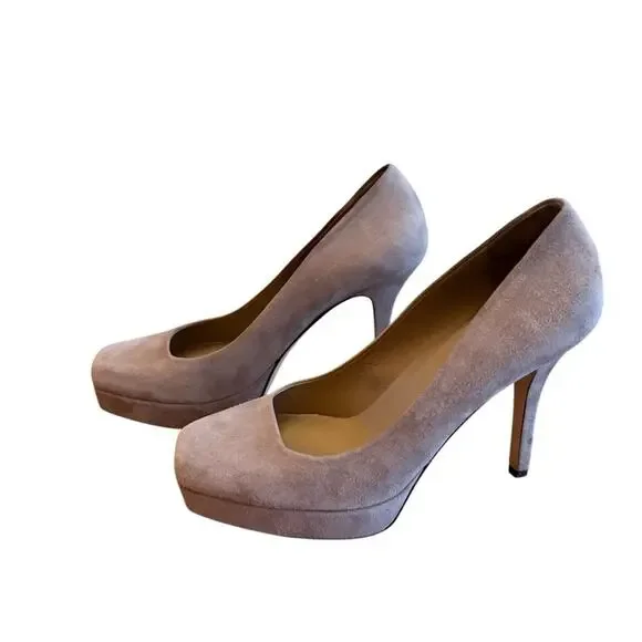 Gucci Grey (fume)  Suede Square Toe Platform High Heel  Pumps EU 37/US 7