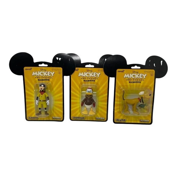 Disney Mickey & Friends Vintage‎ Collection Reaction Figures Goofy Donald Pluto