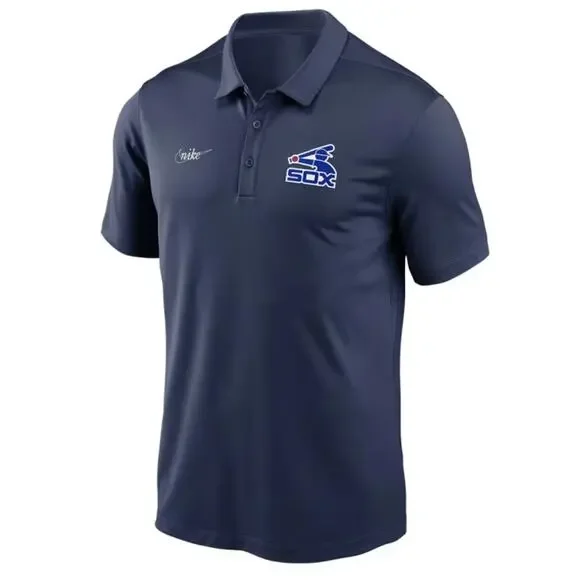 NIKE‎ CHICAGO WHITE SOX MENS NAVY BLUE POLO SHORT SLEEVE, Sz Medium