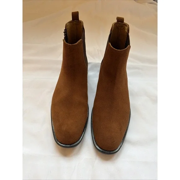 Donald Pliner Roccocs‎ Men Brown Suede Chelsea Boots sz 8 Quiet Luxury
