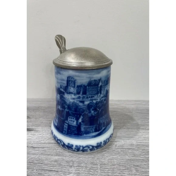 Berlin Design 1972 Schloß Heidelberg Beer Stein Cobalt Blue West‎ Germany DBGM
